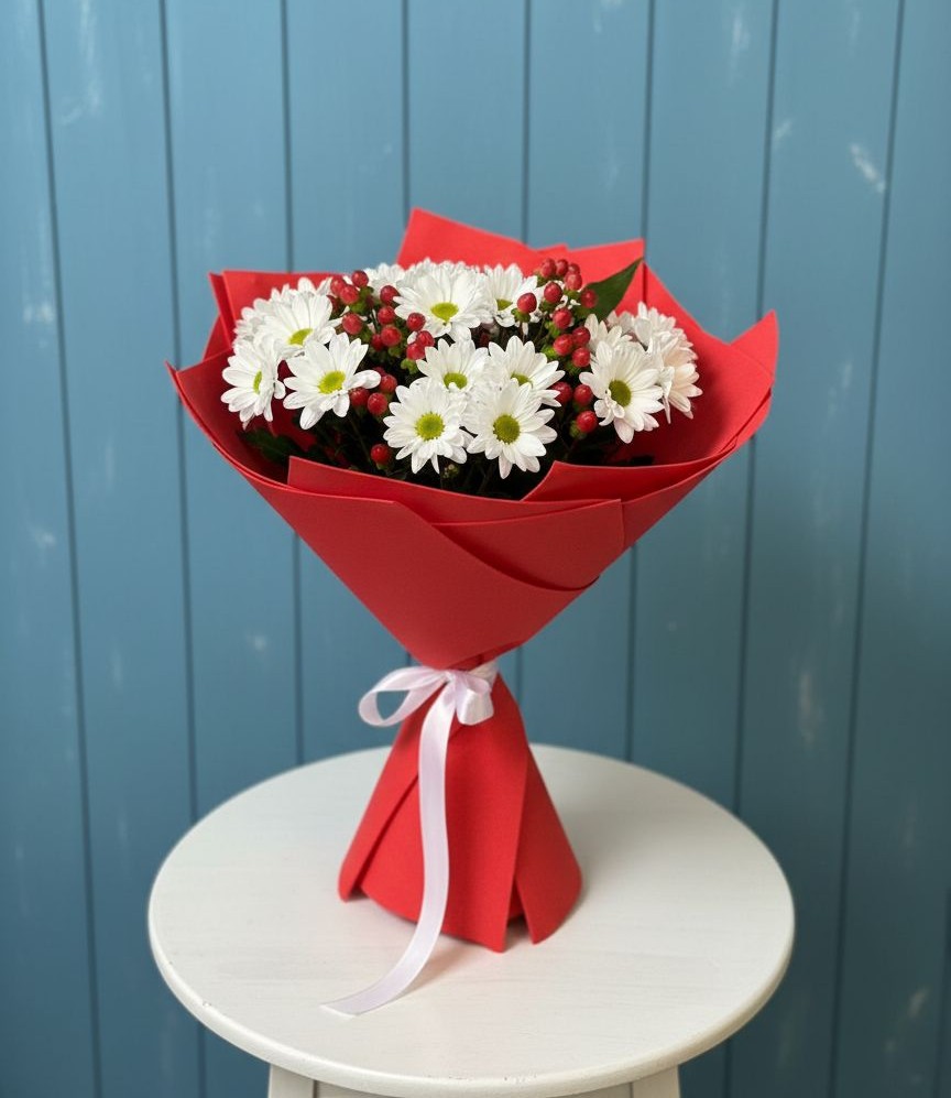 Букет цветов из: Хризантемы в Романовка Ленинградская область