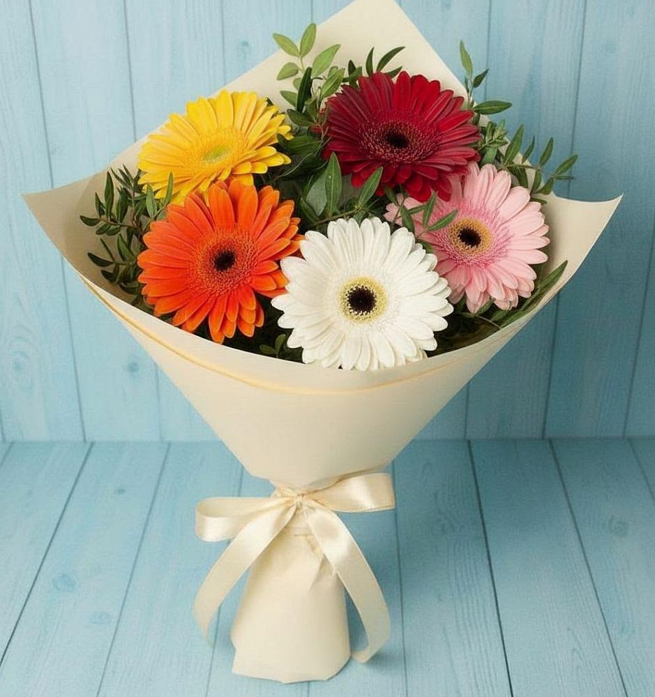 Букет цветов из: Герберы в Романовка Ленинградская область
