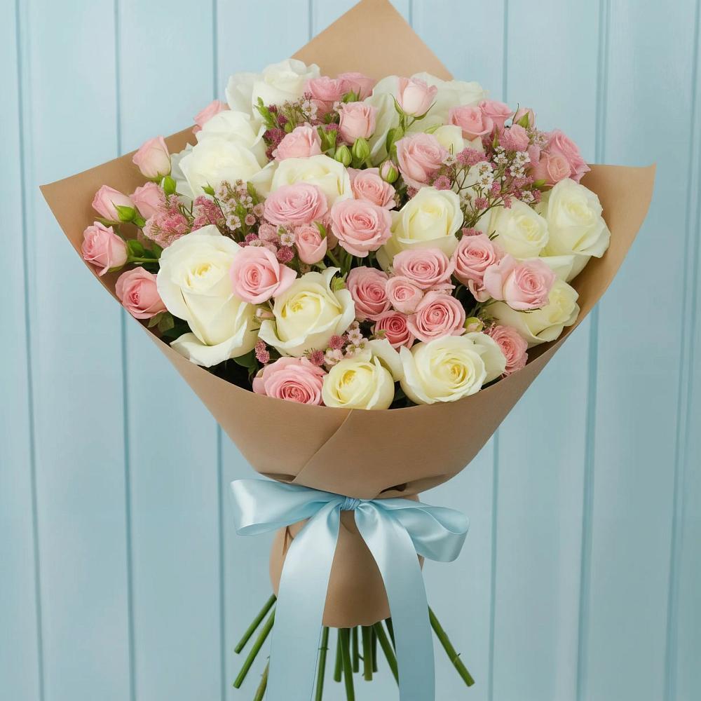 Букет цветов из: Розы в Романовка Ленинградская область