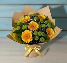 Букет цветов из:  Герберы и Хризантемы в Романовка Ленинградская область