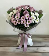 Букет цветов из:  Хризантемы и Розы #REPLACE_PRED# Романовка Ленинградская область