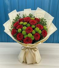 Букет цветов из:  Розы и Хризантемы в Романовка Ленинградская область