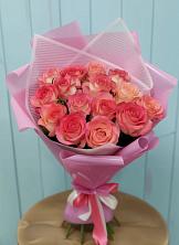 Букет 15 Розовых роз Равель в Романовка Ленинградская область