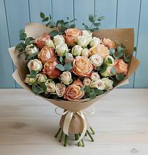 Букет цветов из:  Альстромерии и Розы #REPLACE_PRED# Романовка Ленинградская область