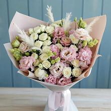 Букет цветов из:  Альстромерии и Розы в Романовка Ленинградская область