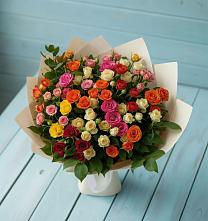 Букет Микс из разноцветных кустовых роз #REPLACE_PRED# Романовка Ленинградская область